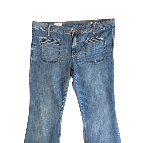 2010s GAP 1969 Hermosa Flare Jeans Size 32/14 Medium Wash - Picture 3 of 14
